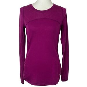 Title Nine Merino Wool Blend Performance Long Sleeve Top Pink Fuchsia Size Small